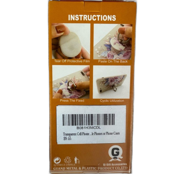 New Open Box Cell Phone Ring Stand 2 Pack Red Hearts Stick On 360 Rotation - Picture 4 of 4